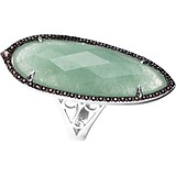 Женское серебряное кольцо с куб. циркониями и авантюрином, 1670313