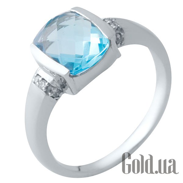

Женские кольца Fresh Jewelry, Женское серебряное кольцо с синт. аквамарином и куб. циркониями, 18.5