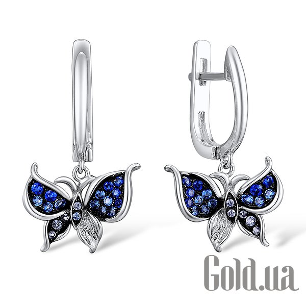 

Серьги с подвесками Lurie Jewelry, Серебряные серьги с куб.циркониями и шпинелем