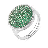 Женское серебряное кольцо с синт. изумрудами, 1771945