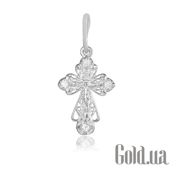 

Кулон-крестик Silvex925, Серебряный кулон с куб. циркониями