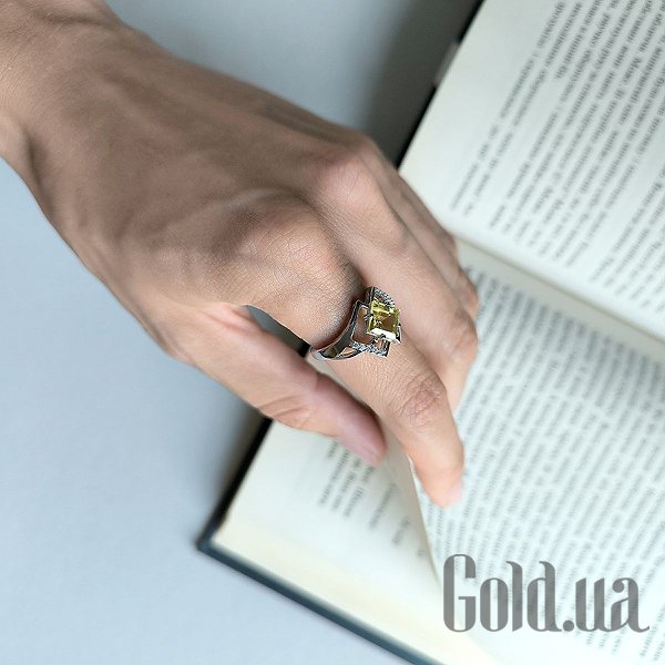Каблучка Fresh Jewelry Жіноча срібна каблучка з куб. цирконіями і кварцом, 17