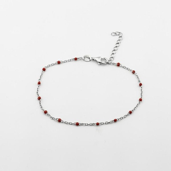 Жіночий срібний браслет з синт. коралами DIAB15690
