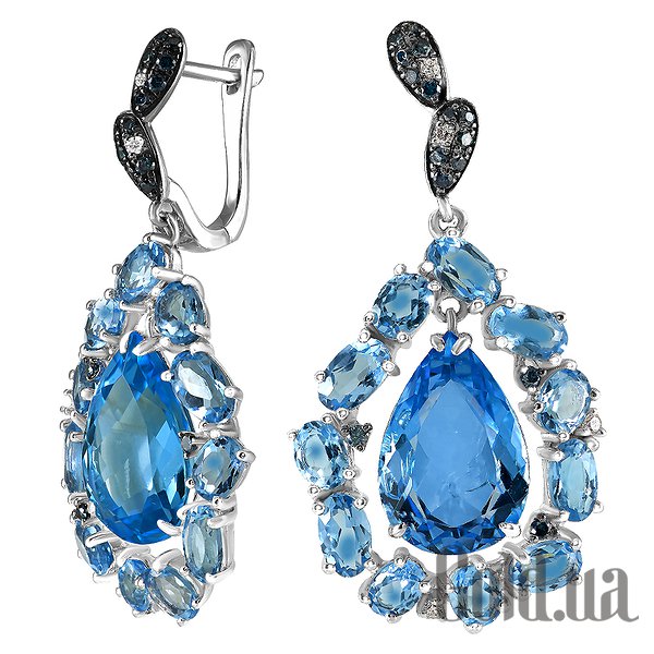

Серьги Lurie Jewelry, Золотые серьги с бриллиантами и топазами
