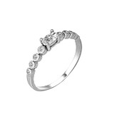Серебряное кольцо с куб. циркониями, 142762
