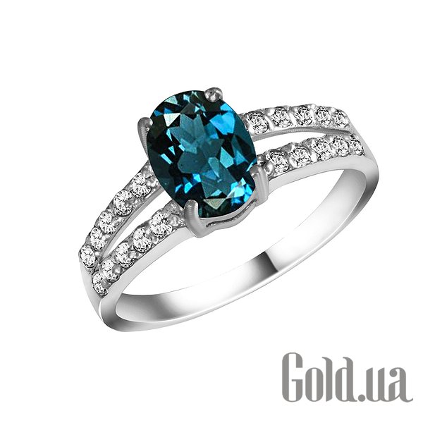 

Женские кольца Lurie Jewelry, Женское серебряное кольцо с топазом и куб. циркониями, 16.5