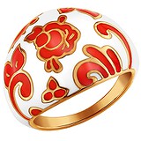 SOKOLOV Женское серебряное кольцо с эмалью в позолоте, 1555626
