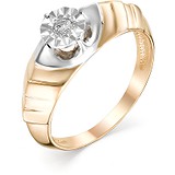 Золотое кольцо с бриллиантом, 1605546