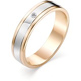 Золотое обручальное кольцо с бриллиантом, 1605802