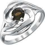 Женское серебряное кольцо с раухтопазом, 1610922
