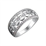 Женское серебряное кольцо с куб. циркониями, 1613994