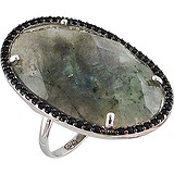 Женское серебряное кольцо с куб. циркониями и агатом, 1638570