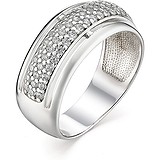 Серебряное обручальное кольцо с куб. циркониями, 1646762