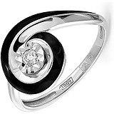 Kabarovsky Женское золотое кольцо с бриллиантом и эмалью, 1647786