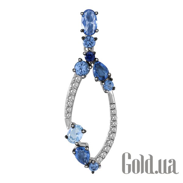

Женские кулоны Lurie Jewelry, Серебряный кулон с куб. циркониями и шпинелем