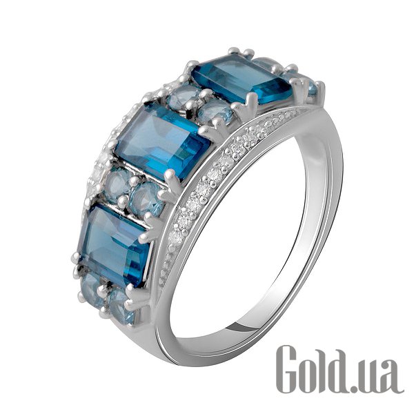

Женские кольца Fresh Jewelry, Женское серебряное кольцо с топазами и куб. циркониями, 18.5