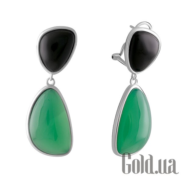 

Серьги с подвесками Fresh Jewelry, Серебряные серьги с агатами и ониксами