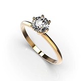 Золотое кольцо с бриллиантом, 1768106