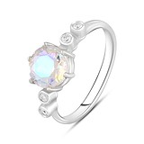 Женское серебряное кольцо с куб. циркониями и топазом, 1771946
