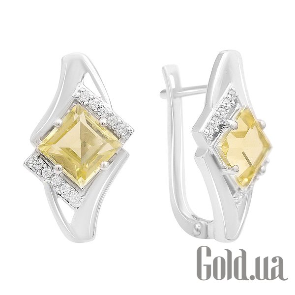 

Серьги Fresh Jewelry, Серебряные серьги с куб. циркониями и кварцами