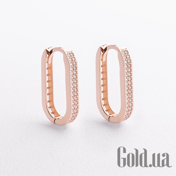 

Серьги-кольца Украина, Золотые серьги с куб. циркониями