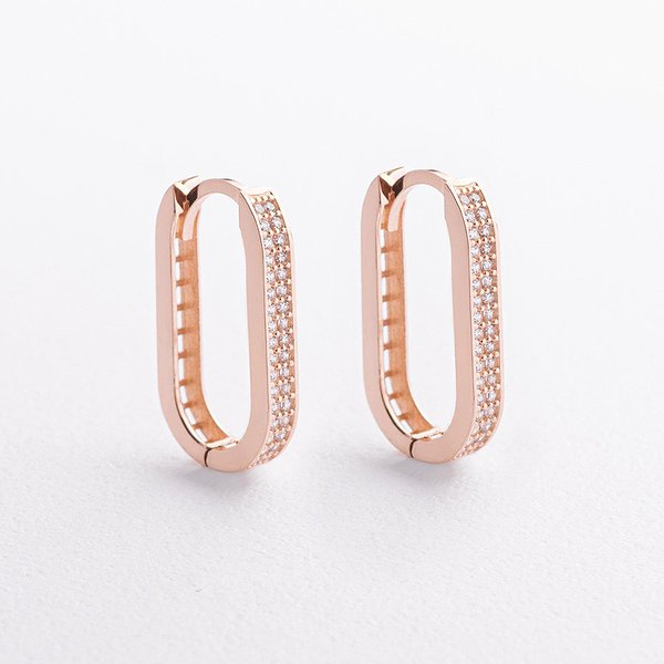 Золоті сережки з куб. цирконіями