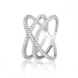 Женское серебряное кольцо с куб. циркониями, 570026