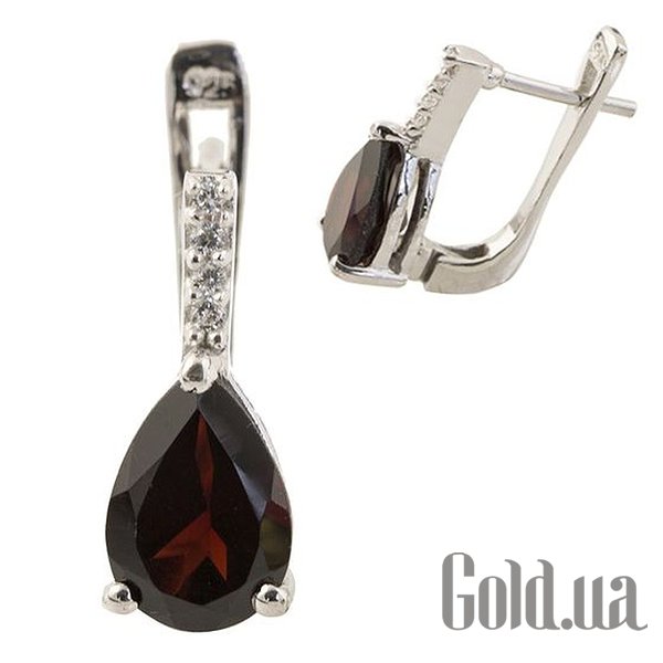 

Серьги Fresh Jewelry, Серебряные серьги с гранатами и куб. циркониями