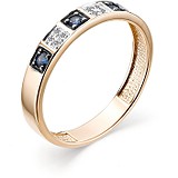 Женское золотое кольцо с бриллиантами и сапфирами, 1606059