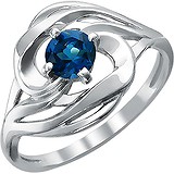Женское серебряное кольцо с топазом, 1610923