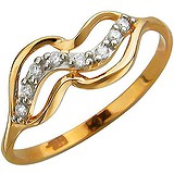 Женское золотое кольцо с куб. циркониями, 1613995
