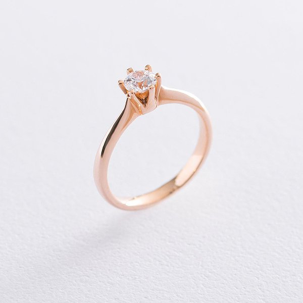 Золотое кольцо с куб. цирконием Swarovski