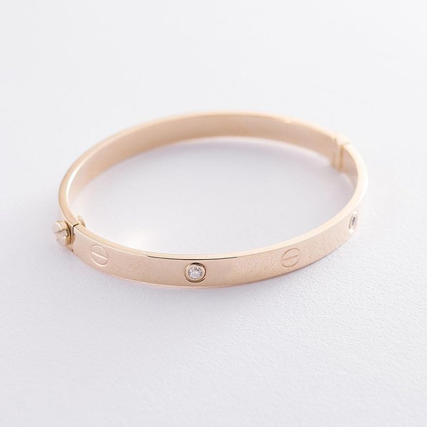 Женский золотой браслет с куб. циркониями