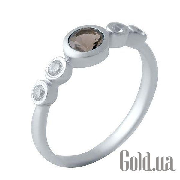 

Женские кольца Fresh Jewelry, Женское серебряное кольцо с раухтопазом и куб. циркониями, 17.5