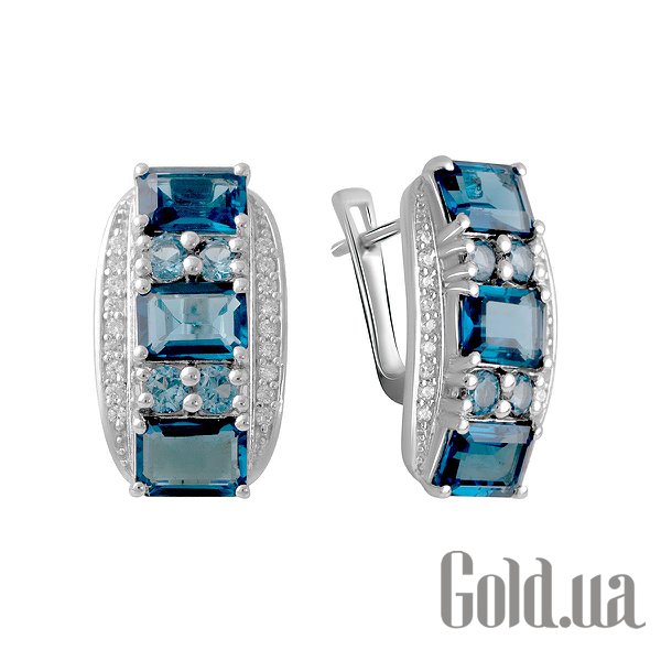 

Серьги Fresh Jewelry, Серебряные серьги с топазами и куб. циркониями
