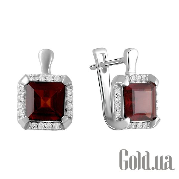 

Серьги Fresh Jewelry, Серебряные серьги с куб. циркониями и гранатами