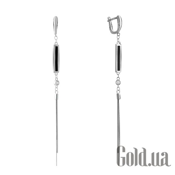 

Серьги с подвесками Fresh Jewelry, Серебряные серьги с куб. циркониями и эмалью