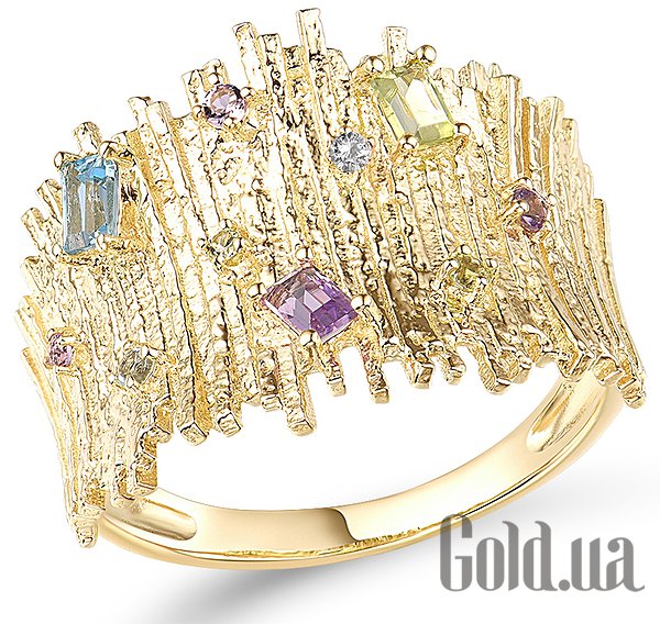 

Кольцо Lurie Jewelry, Женское золотое кольцо с аметистами, перидотами и сапфирами, 18