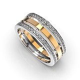Золотое обручальное кольцо с бриллиантами, 1768107