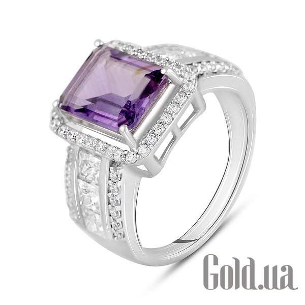 

Женские кольца Fresh Jewelry, Женское серебряное кольцо с куб. циркониями и аметистом, 18.5
