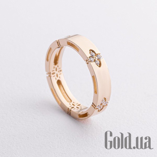 

Кольцо Украина, Женское золотое кольцо с куб. циркониями, 17