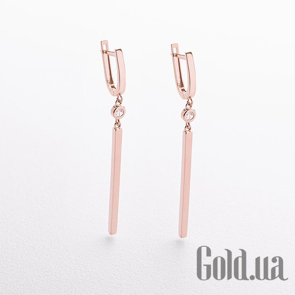 

Серьги с подвесками Украина, Золотые серьги с куб. циркониями