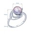 Женское серебряное кольцо с куб. циркониями и жемчугом - фото 2