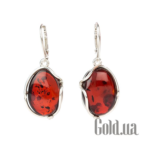 

Серьги с подвесками Линком-Плюс, Серебряные серьги с янтарем