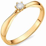 Золотое кольцо с бриллиантом, 1556140