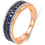 Женское золотое кольцо с бриллиантами и сапфирами, 1602988