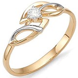 Женское золотое кольцо с бриллиантом, 1615276