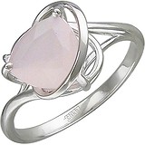 Женское серебряное кольцо с куб. цирконием и кристаллом Swarovski, 1625772