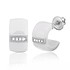 Срібні сережки з куб. цирконіями і керамікою - фото 1