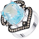 Женское золотое кольцо с бриллиантами и топазом, 1668524